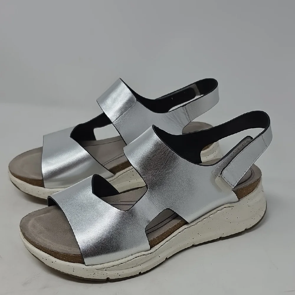 Bionica Orleands Silver Metallic Slingback Comfort Sandals Size 10